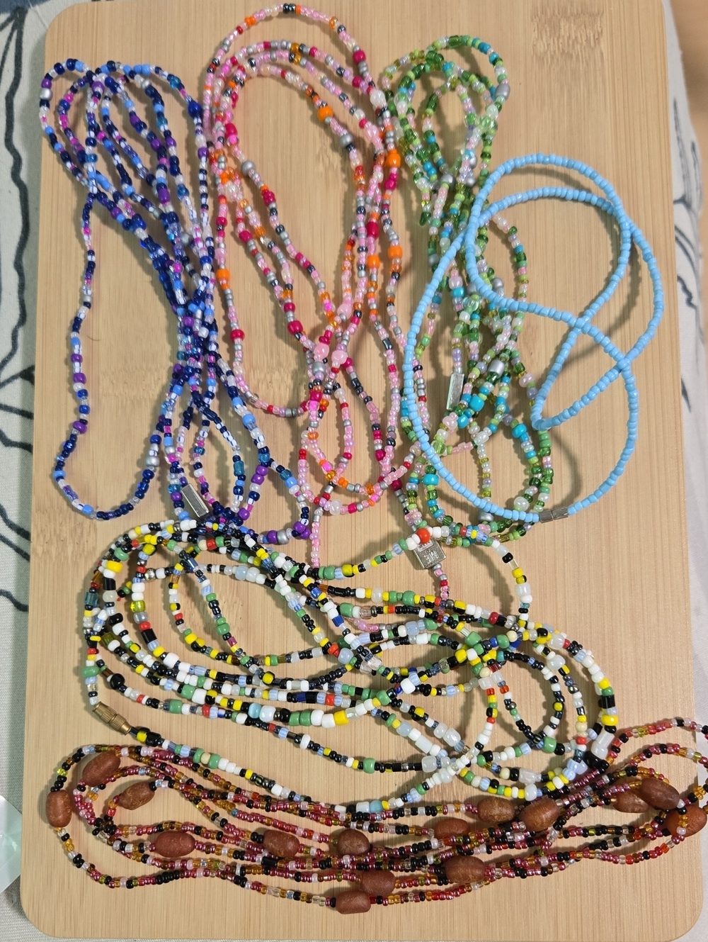Colorful Beaded Necklace Lot - Multicolor Seed Beads